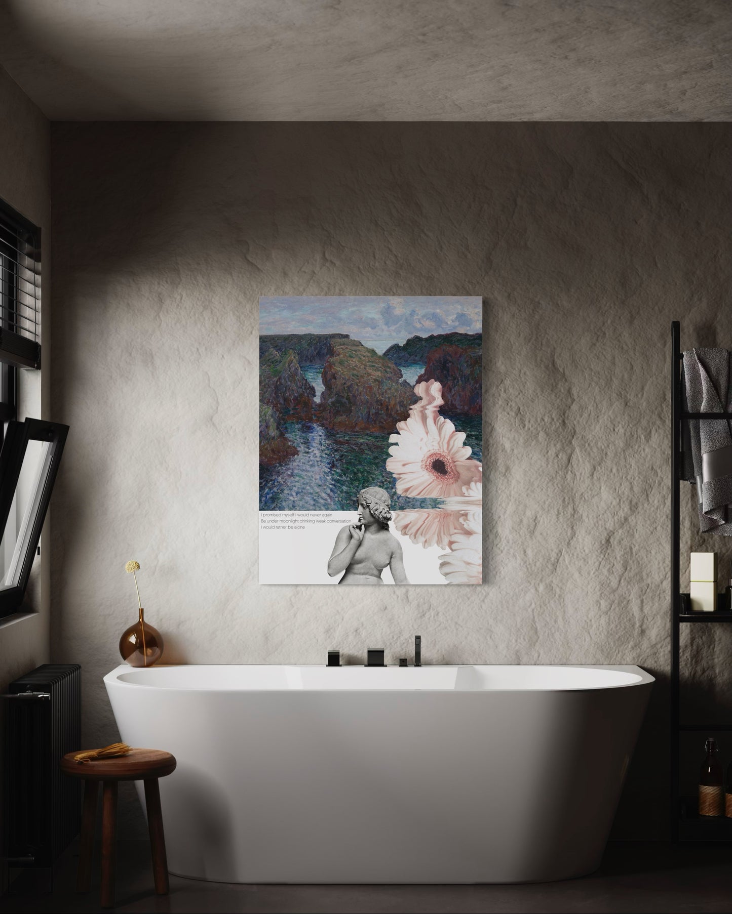 Weak Conversations Under Moonlight - Moody Poetry Collage Art Print
